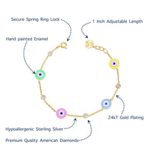 Load image into Gallery viewer, Evil Eye Charm Bracelet