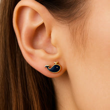 Load image into Gallery viewer, Whale Enamel Earrings