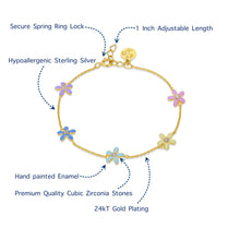 Load image into Gallery viewer, Floral Charm Bracelet