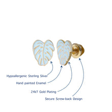 Load image into Gallery viewer, Leaf Enamel Earrings
