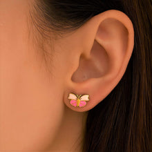Load image into Gallery viewer, Two Tone Butterfly Earrings