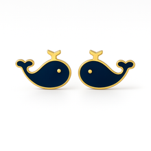 Load image into Gallery viewer, Whale Enamel Earrings