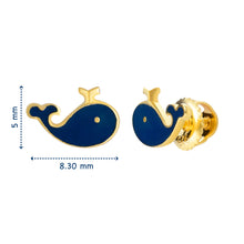 Load image into Gallery viewer, Whale Enamel Earrings