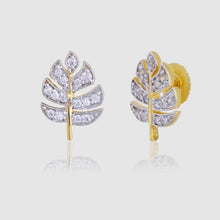 Load image into Gallery viewer, Diamond Leaf Earrings