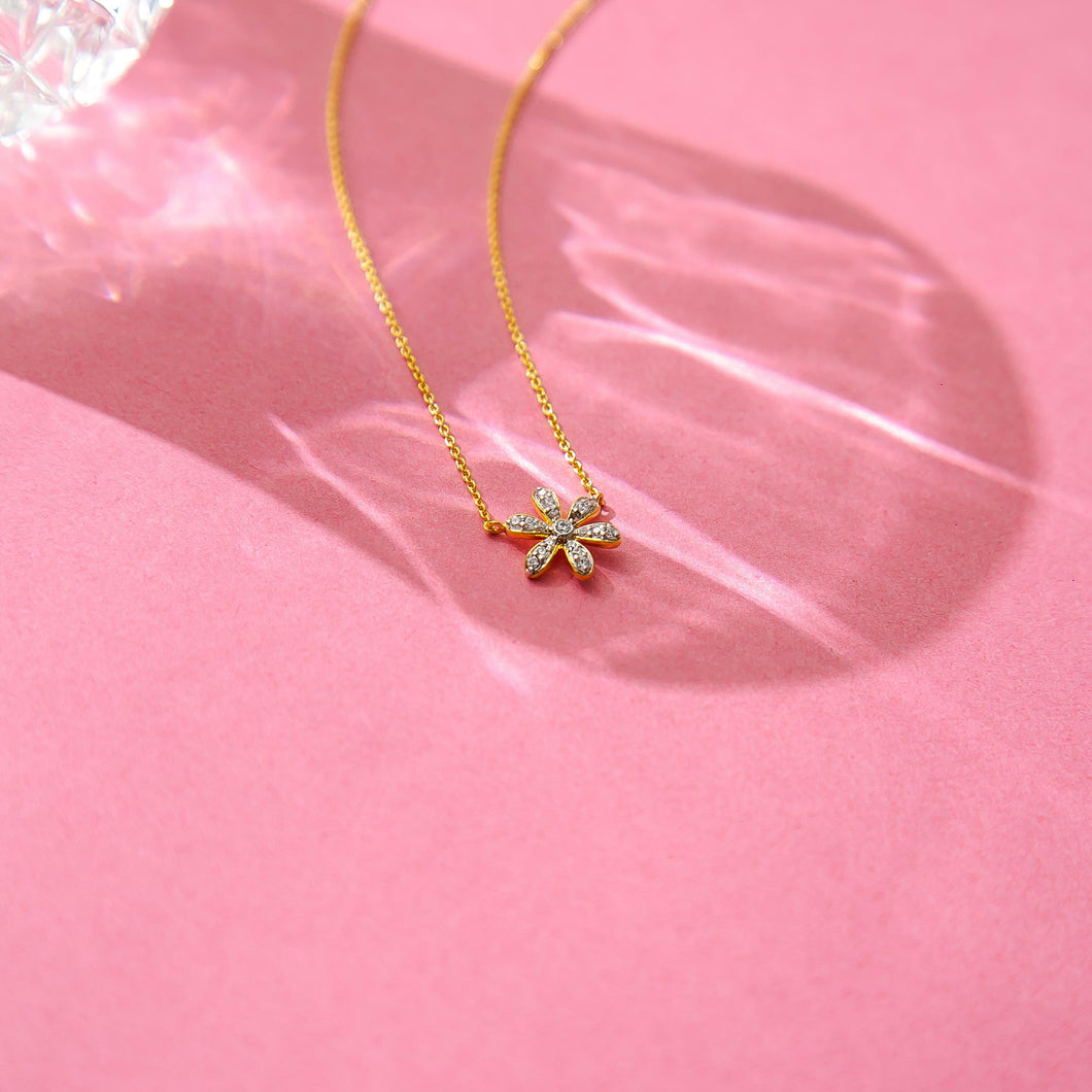 American Diamond Flower Necklace