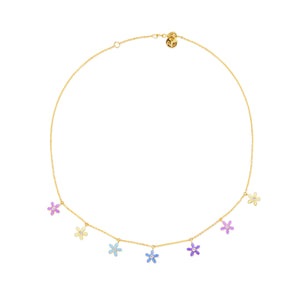 Petit Enamel Flowers Necklace