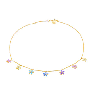 Petit Enamel Flowers Necklace