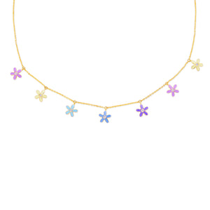 Petit Enamel Flowers Necklace