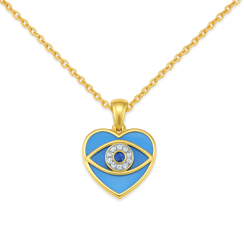 Evil Eye Heart Pendant