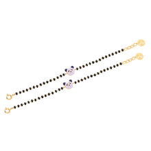 Load image into Gallery viewer, Two beaded bracelets with panda charms on a white background
