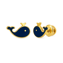 Load image into Gallery viewer, Whale Enamel Earrings
