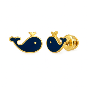 Whale Enamel Earrings