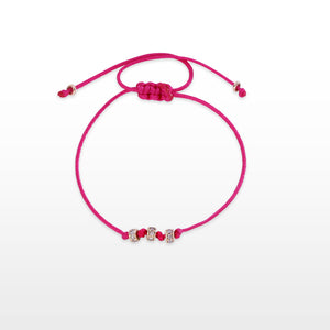 GG Petit Triple Ring Diamond Pink Thread Bracelet