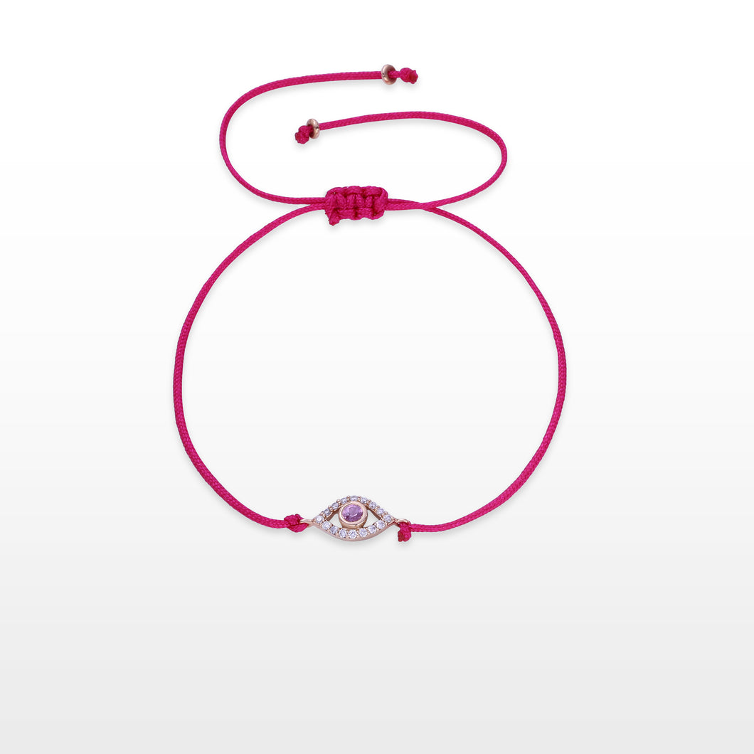 GG Petit Evil Eye Pink Sapphire Thread Bracelet