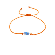 Load image into Gallery viewer, GG Petit Enamel Hamsa Orange Thread Bracelet
