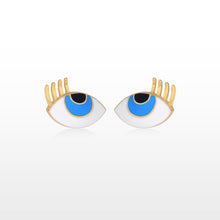 Load image into Gallery viewer, Evil Eye Eyelash Earrings
