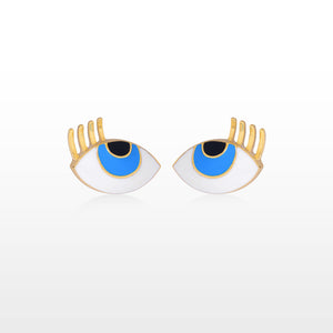 Evil Eye Eyelash Earrings