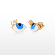 Load image into Gallery viewer, Evil Eye Eyelash Earrings
