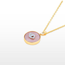 Load image into Gallery viewer, GG Petit Pink Opal Evil Eye Coin Pendant
