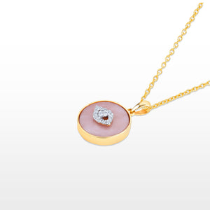 GG Petit Pink Opal Evil Eye Coin Pendant